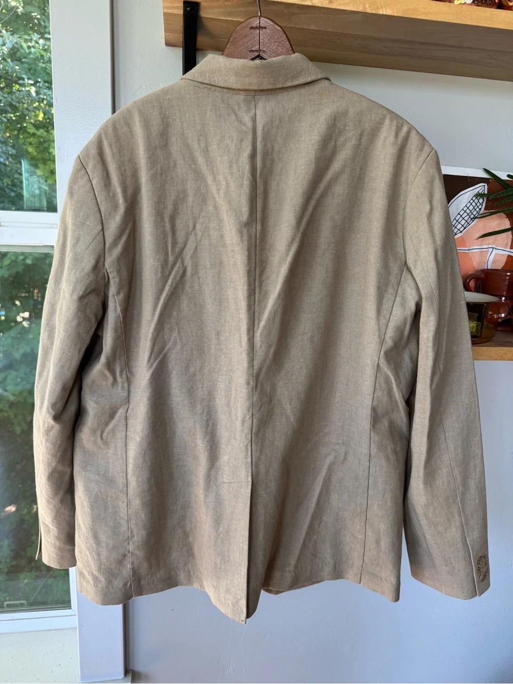 Old Navy Light Beige Linen-Blend Sport Coat Jacket Size Large